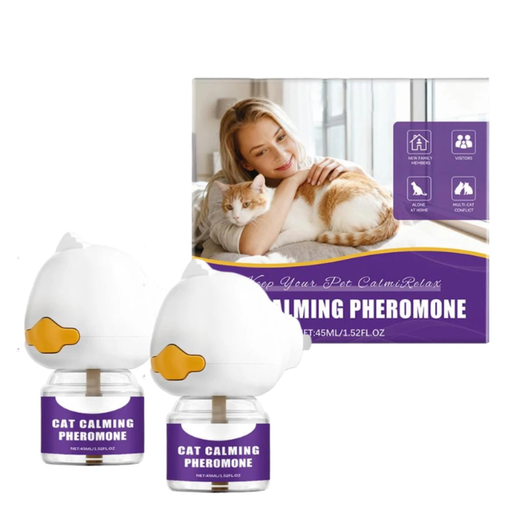 Diffusore Feromoni Plug-In per Gatti – 45ml, Anti-Ansia, Riduce Graffi, Glicerina e Menta