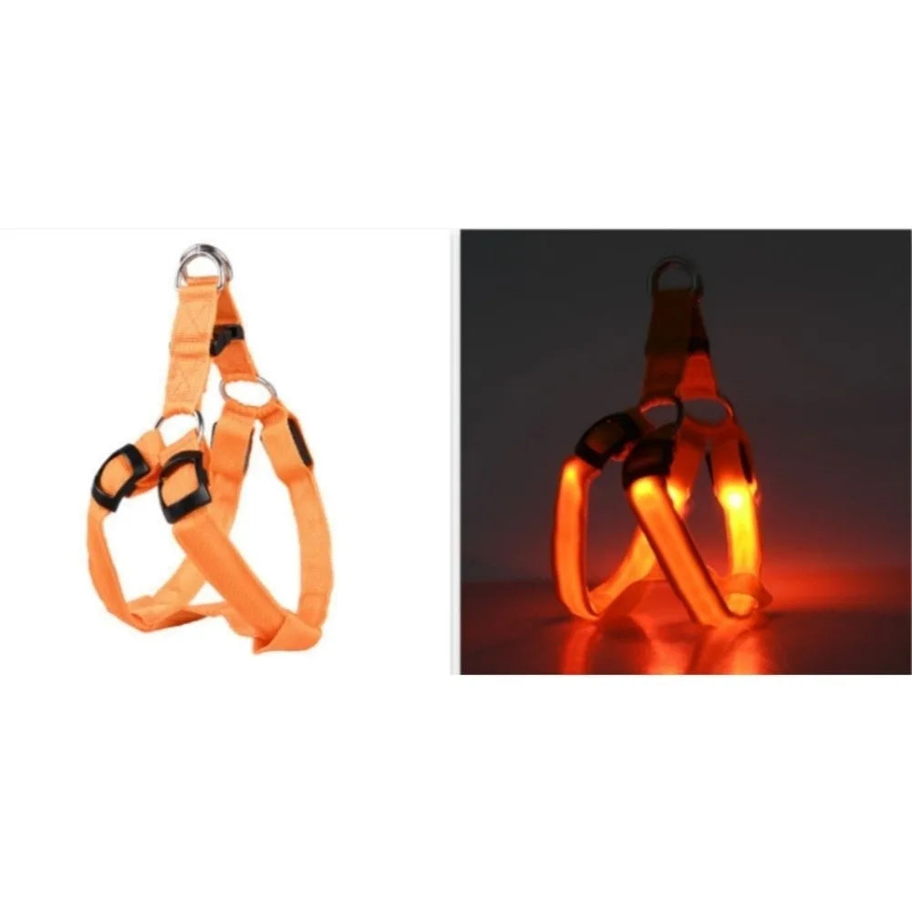Pettorina LED Luminosa Ricaricabile per Cani – Sicurezza Notturna, 7 Colori, 4 Taglie