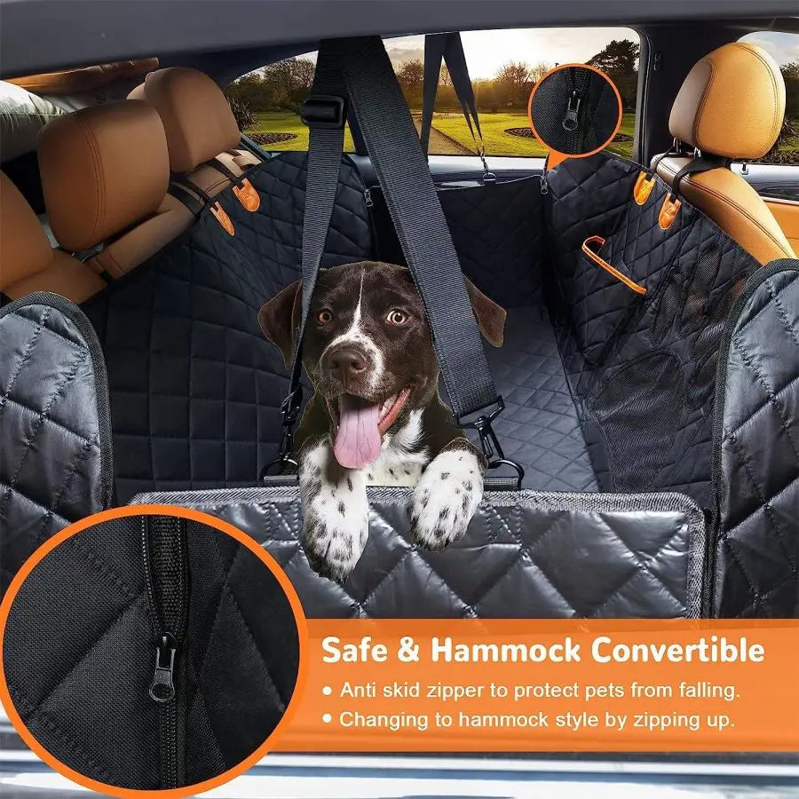 Coprisedile Auto Impermeabile per Cani – Amaca 100% Waterproof con Finestra Mesh e Cerniere Laterali