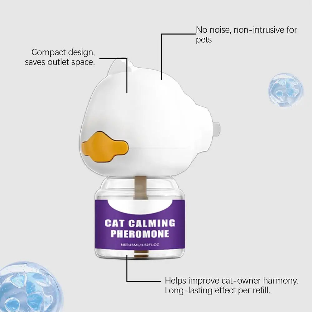 Diffusore Feromoni Plug-In per Gatti – 45ml, Anti-Ansia, Riduce Graffi, Glicerina e Menta