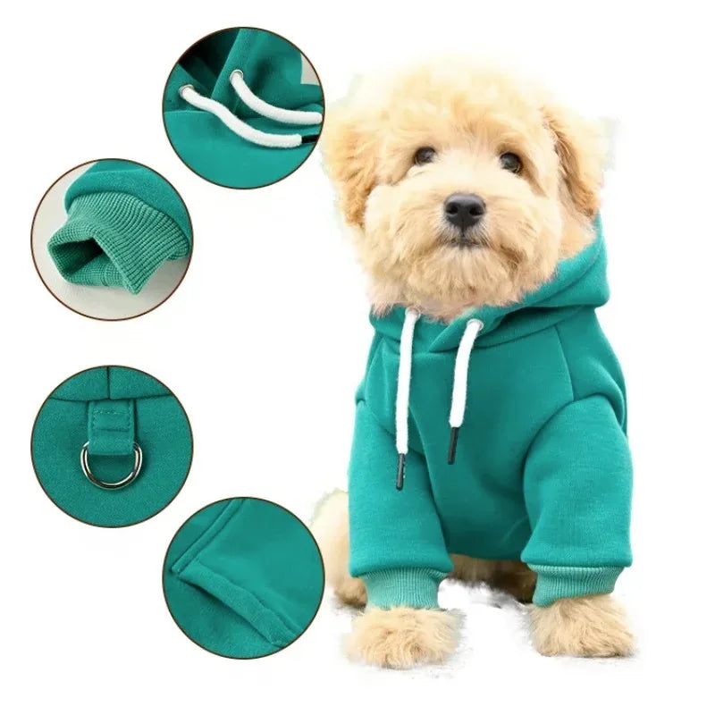 Felpa con Cappuccio in Pile per Cani Piccoli e Medi – Calda e Morbida, 4 Colori 4 Taglie
