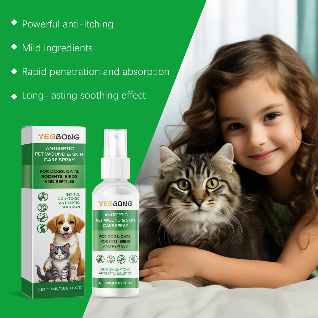 Spray Cura Pelle per Cani e Gatti – Anti-Prurito, Idratante, Cicatrizzante, 50ml