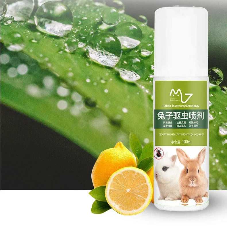 Spray Antiparassitario e Deodorante per Conigli e Piccoli Animali – 100ml, Formula Vegetale