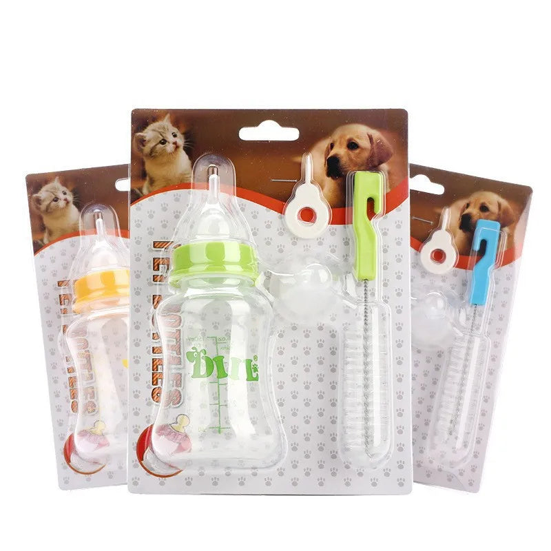 Biberon in Silicone Alimentare per Cuccioli e Gattini – Set 4 Pezzi 100ml, 4 Colori