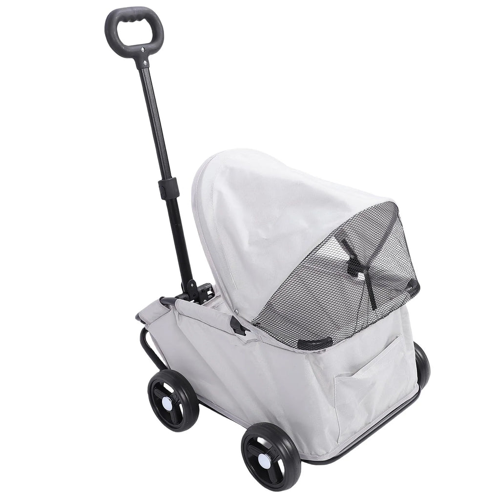 Multifunctional Pet Stroller with Canopy 4 Wheels Foldable Pet Strolling Cart for Small Dogs Cats Lightweight Easy Assembly