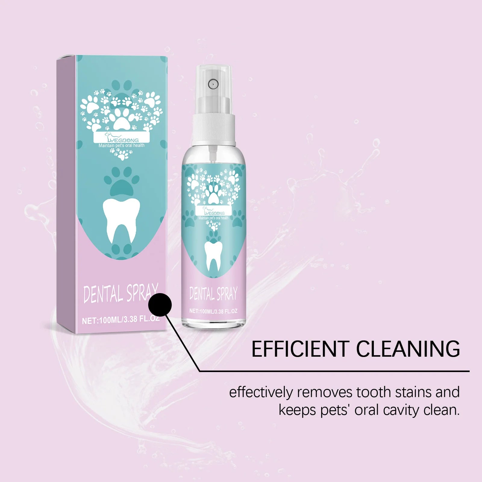 Spray Igiene Dentale per Cani e Gatti – 100ml, Rimuove Tartaro, Deodorante, Senza Spazzolino