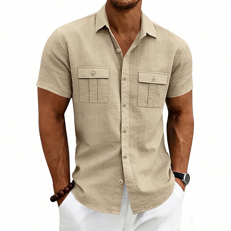 American-style Casual Loose-fit T-shirt With Two Pockets / T-shirt casual in stile americano, vestibilità ampia, con due tasche - FRAMOShopabbigliamento uomo FRAMOShopWhite2XLCJDS295914513MN