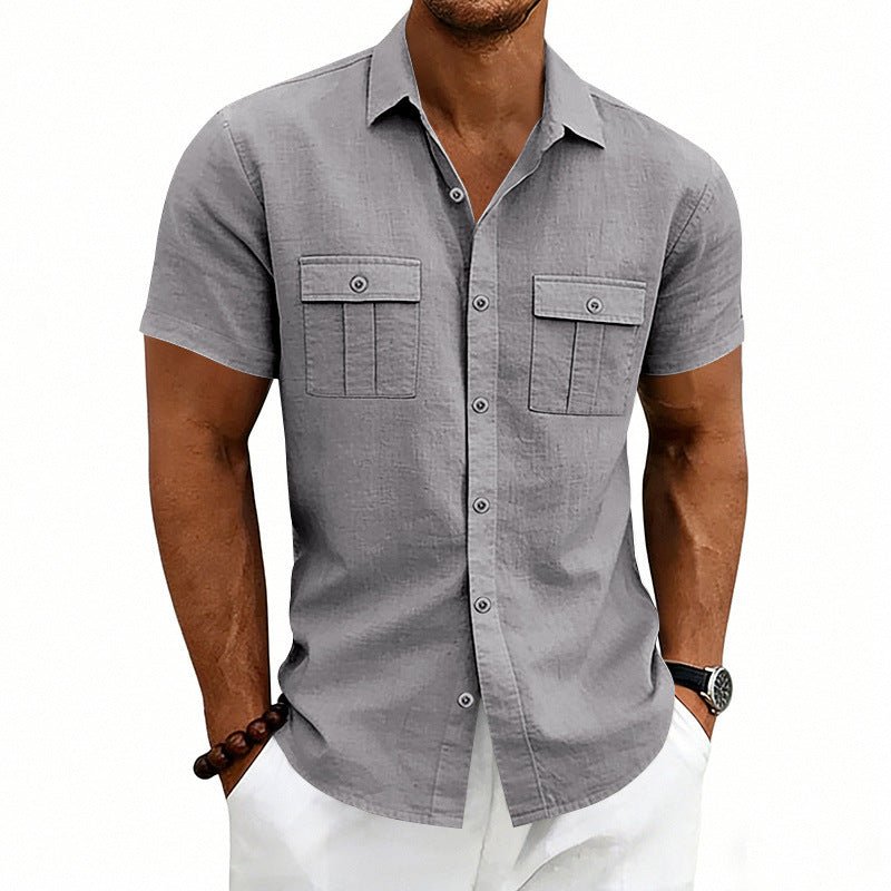 American-style Casual Loose-fit T-shirt With Two Pockets / T-shirt casual in stile americano, vestibilità ampia, con due tasche - FRAMOShopabbigliamento uomo FRAMOShopArmy Green2XLCJDS295914537KP