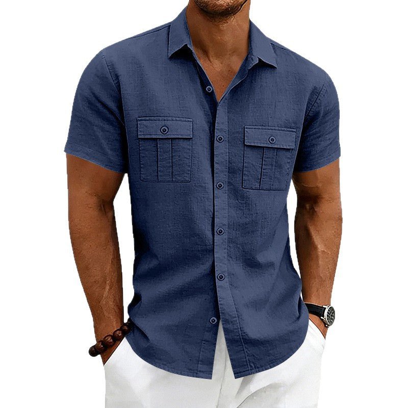 American-style Casual Loose-fit T-shirt With Two Pockets / T-shirt casual in stile americano, vestibilità ampia, con due tasche - FRAMOShopabbigliamento uomo FRAMOShopWhite2XLCJDS295914513MN
