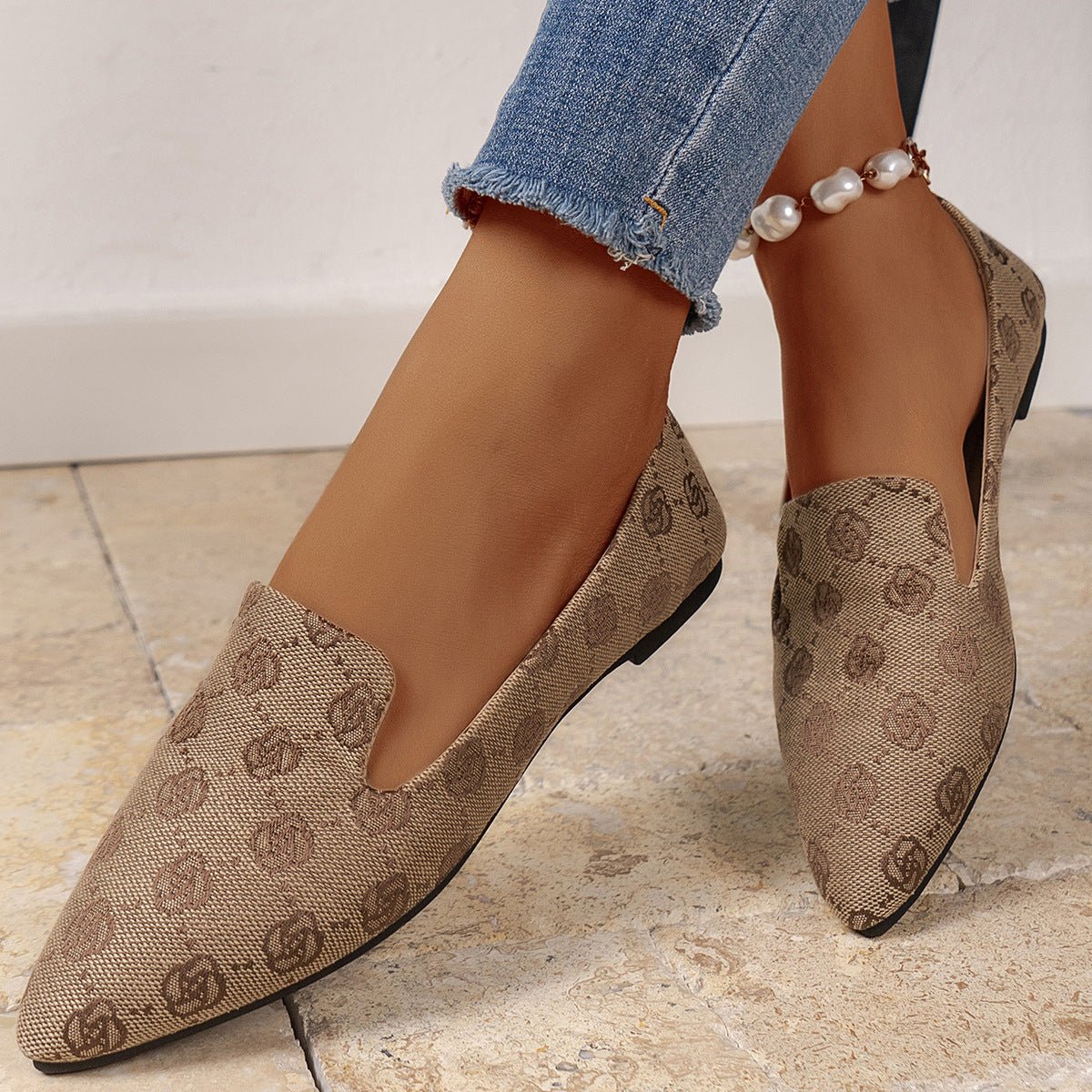 Casual Bag Head Cover Foot Shallow Mouth Flat Pumps / Borsa casual Copricapo per la testa Piedi Bocca bassa Scarpe basse - FRAMOShopcalzature donna FRAMOShopKhaki36CJNS244891301AZ