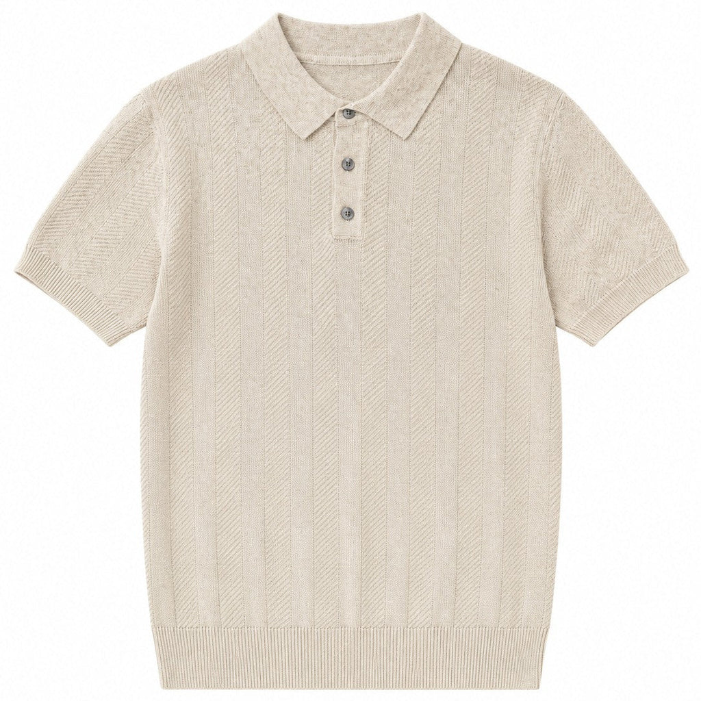 Casual Knitted Short-sleeve Mens Polo Shirt/ Polo da uomo a maniche corte in maglia, casual - FRAMOShopAbbigliamento donna FRAMOShopApricot2XLCJYD297300822VE