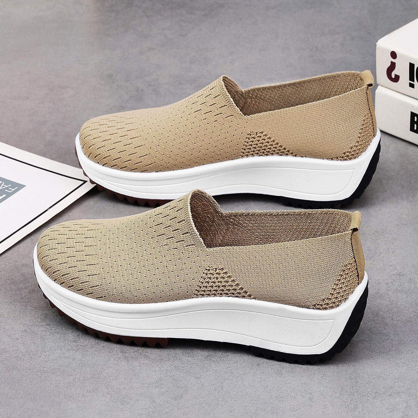 Cuff-height Heel-less Thick-soled Shoes / Scarpe senza tacco all'altezza del polsino con suola spessa - FRAMOShopcalzature donna FRAMOShopGray36CJYD297092117QJ
