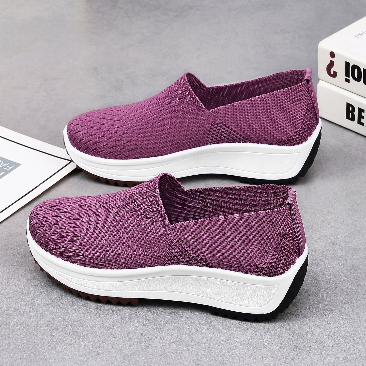 Cuff-height Heel-less Thick-soled Shoes / Scarpe senza tacco all'altezza del polsino con suola spessa - FRAMOShopcalzature donna FRAMOShopBlack36CJYD297092101AZ
