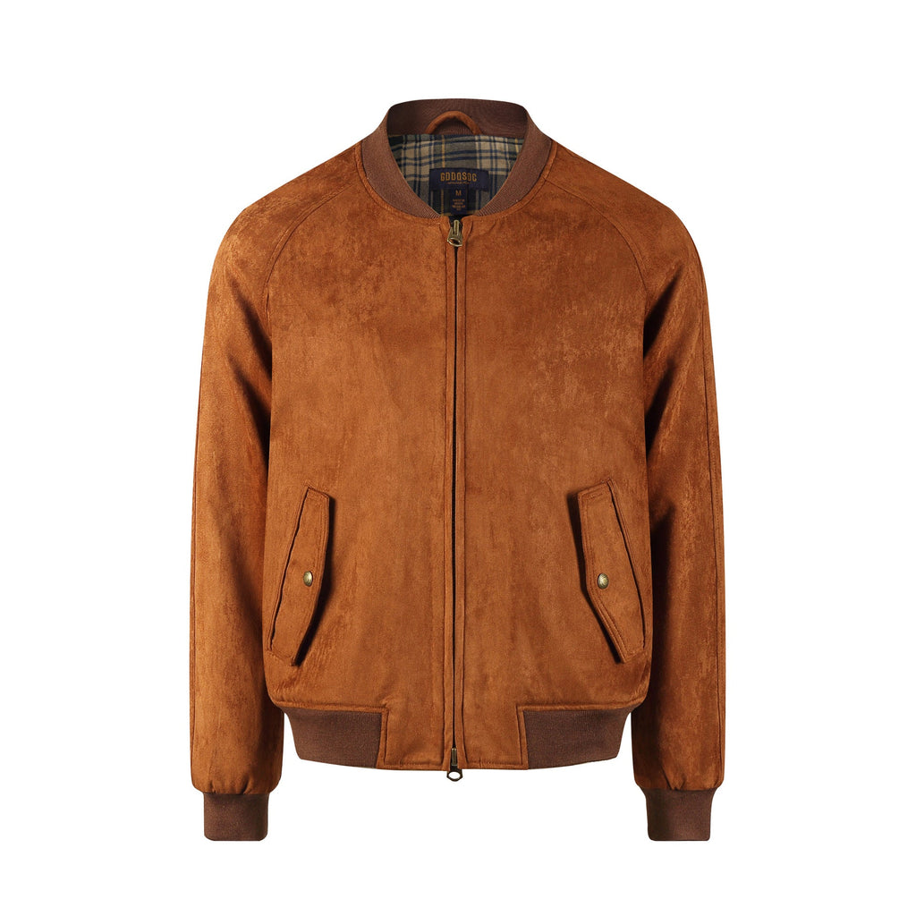 Mens American-style Leather Jacket With A Stand-up Collar / Giacca da uomo in pelle stile americano con collo alto - FRAMOShopabbigliamento uomo FRAMOShopBrown Stand up Collar2XLCJXZ297033409IR