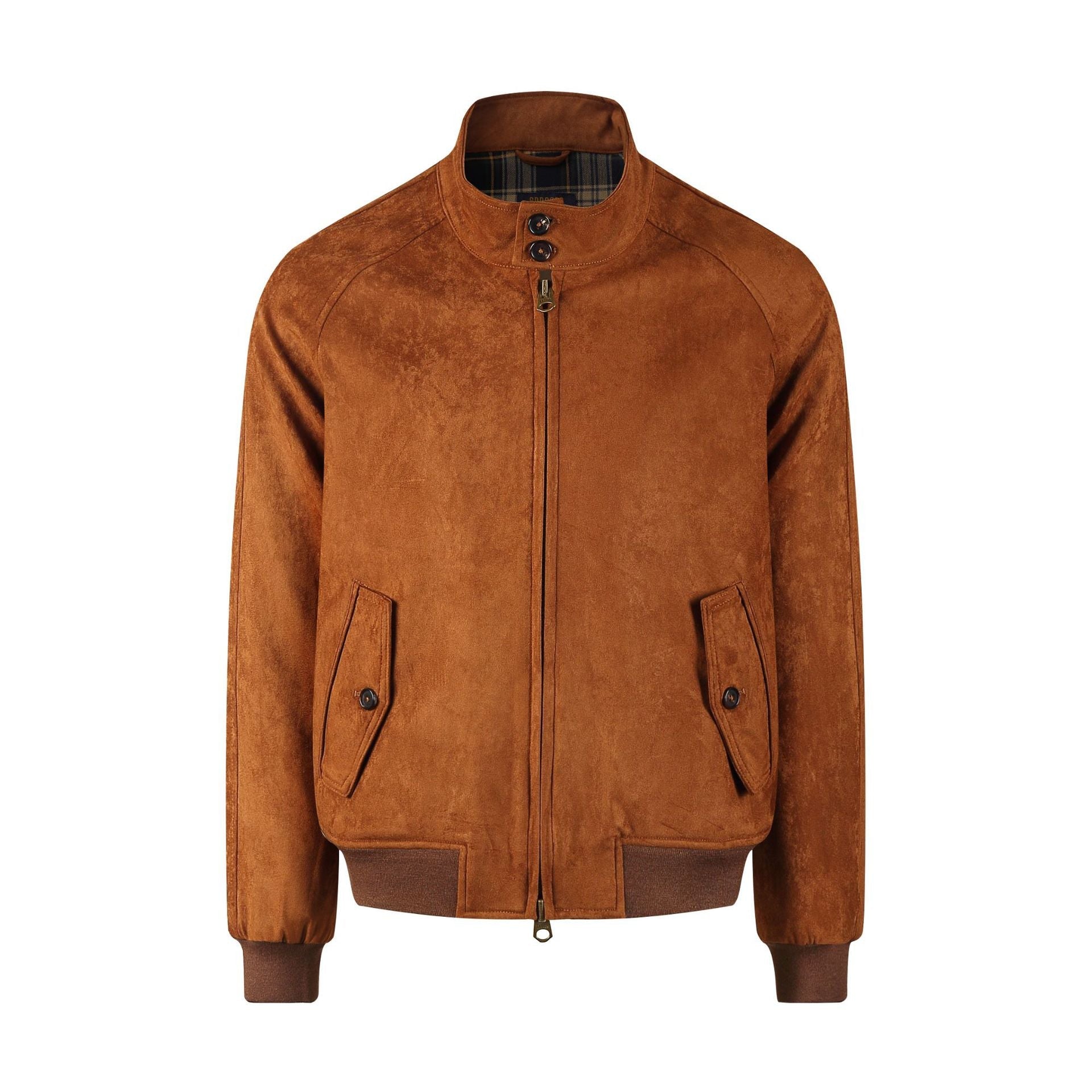 Mens American-style Leather Jacket With A Stand-up Collar / Giacca da uomo in pelle stile americano con collo alto - FRAMOShopabbigliamento uomo FRAMOShopBrown Ribbed Collar2XLCJXZ297033404DW