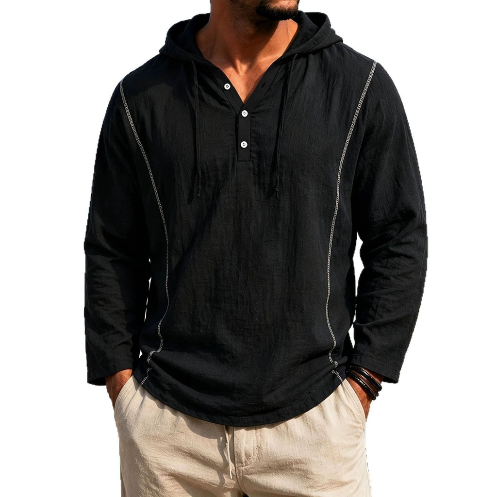 Mens Casual Stylish Loose-fitting Long-sleeve Hooded Sweatshirt / Felpa da uomo casual, elegante, a maniche lunghe e con cappuccio - FRAMOShopabbigliamento uomo FRAMOShopArmy Green3XLCJWY295426120TG