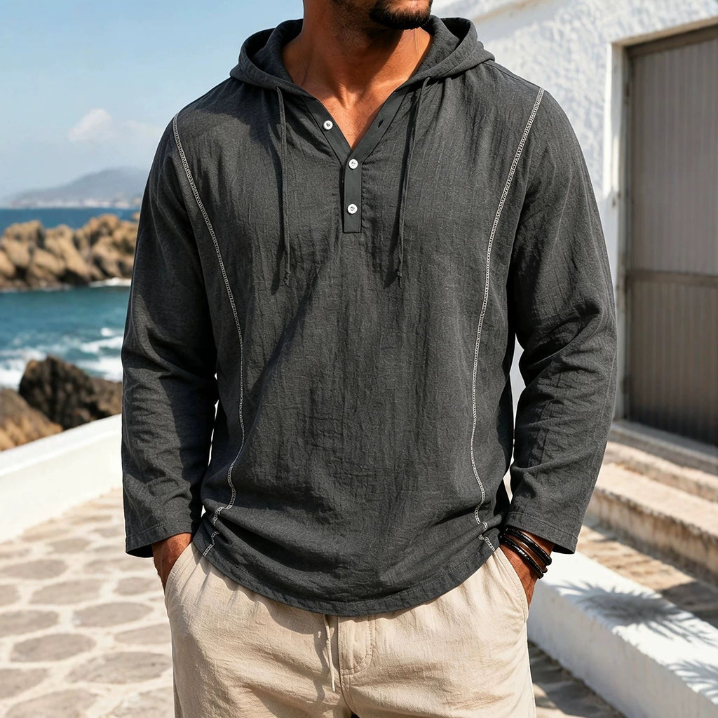 Mens Casual Stylish Loose-fitting Long-sleeve Hooded Sweatshirt / Felpa da uomo casual, elegante, a maniche lunghe e con cappuccio - FRAMOShopabbigliamento uomo FRAMOShopArmy Green3XLCJWY295426120TG
