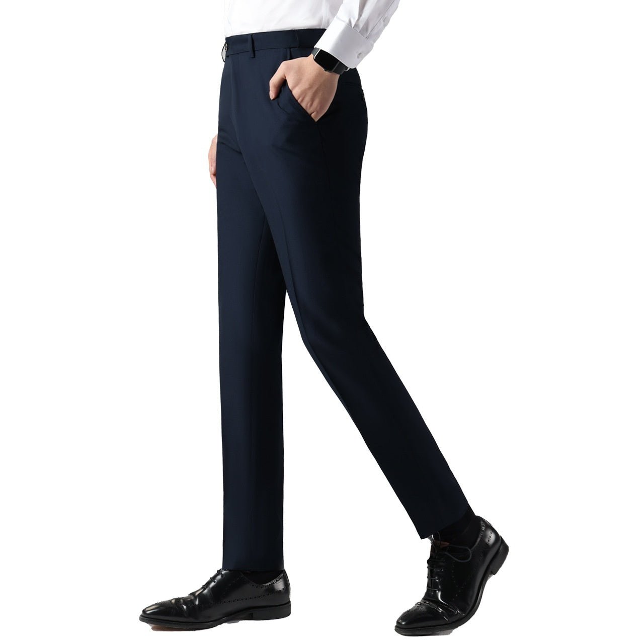 Mens Drapey Dress Pants Business-Casual Formal Wear / Pantaloni eleganti da uomo con drappeggio, adatti per occasioni formali, business e casual - FRAMOShopabbigliamento uomo FRAMOShopNavy Blue28CJYD296026545SH