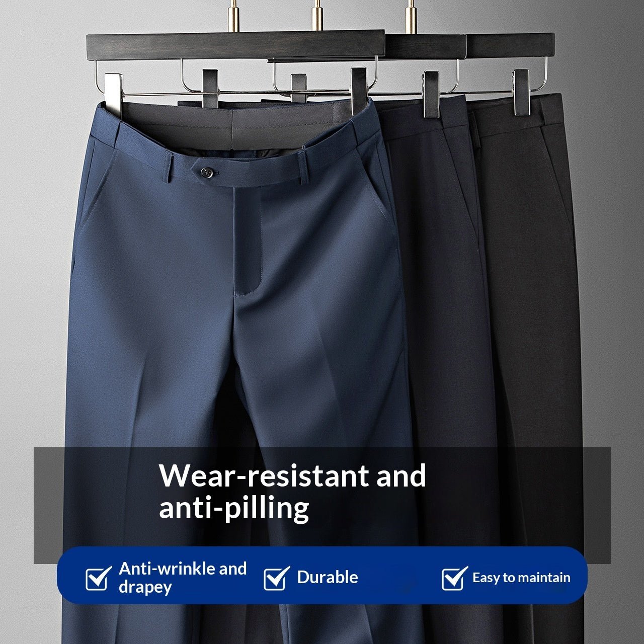 Mens Drapey Dress Pants Business-Casual Formal Wear / Pantaloni eleganti da uomo con drappeggio, adatti per occasioni formali, business e casual - FRAMOShopabbigliamento uomo FRAMOShopBlack28CJYD296026523WD