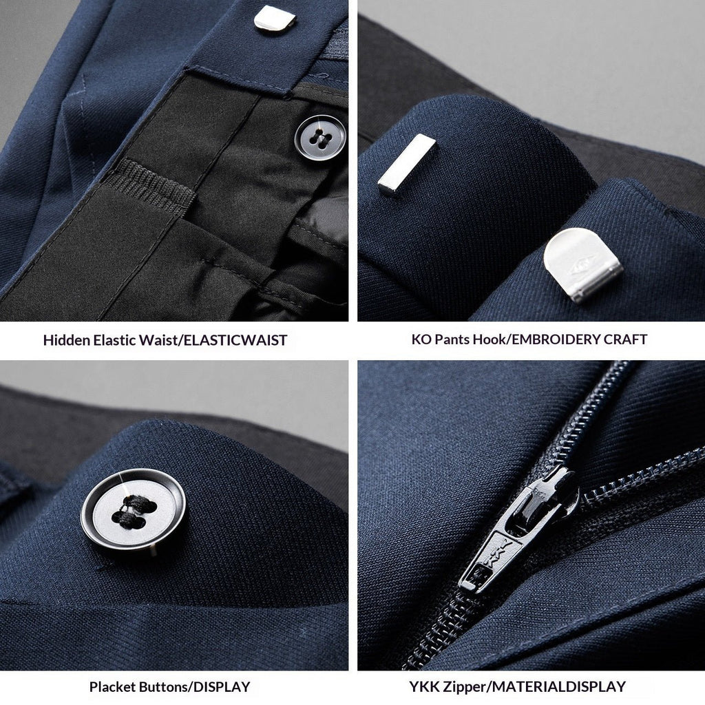 Mens Drapey Dress Pants Business-Casual Formal Wear / Pantaloni eleganti da uomo con drappeggio, adatti per occasioni formali, business e casual - FRAMOShopabbigliamento uomo FRAMOShopNavy Blue28CJYD296026545SH