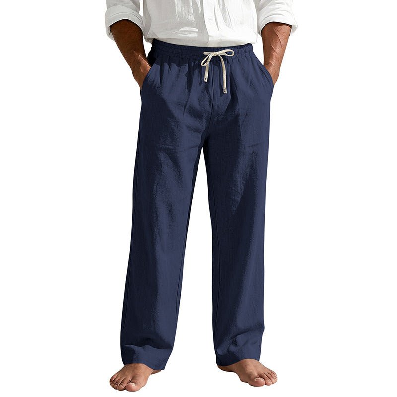 Mens Linen Casual Straight-Leg Trousers / Pantaloni casual da uomo in lino a gamba dritta - FRAMOShopabbigliamento uomo FRAMOShopNavy Blue2XLCJXX294921411KP