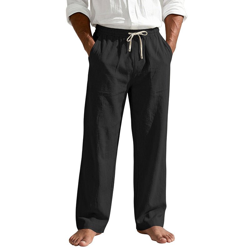 Mens Linen Casual Straight-Leg Trousers / Pantaloni casual da uomo in lino a gamba dritta - FRAMOShopabbigliamento uomo FRAMOShopNavy Blue2XLCJXX294921411KP