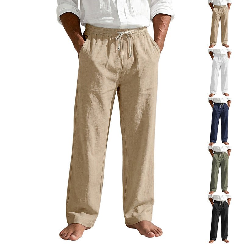 Mens Linen Casual Straight-Leg Trousers / Pantaloni casual da uomo in lino a gamba dritta - FRAMOShopabbigliamento uomo FRAMOShopNavy Blue2XLCJXX294921411KP