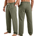 Mens Linen Casual Straight-Leg Trousers / Pantaloni casual da uomo in lino a gamba dritta - FRAMOShopabbigliamento uomo FRAMOShopArmy Green2XLCJXX294921429CX