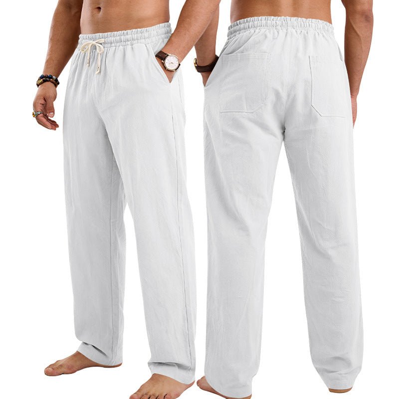 Mens Linen Casual Straight-Leg Trousers / Pantaloni casual da uomo in lino a gamba dritta - FRAMOShopabbigliamento uomo FRAMOShopWhite2XLCJXX294921405EV