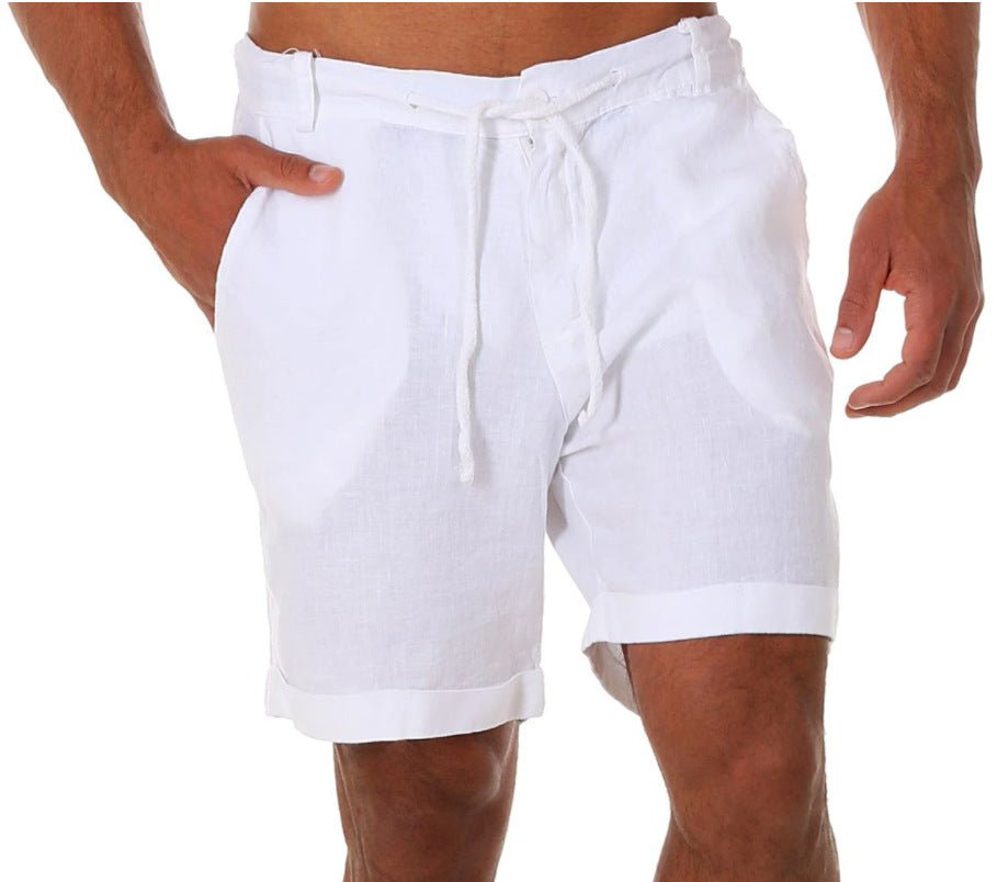 Mens Sports Running Fitness Shorts Solid-Color Casual Pants With Drawstring / Pantaloncini sportivi da uomo per corsa e fitness, tinta unita, casual, con coulisse - FRAMOShopabbigliamento uomo FRAMOShopWhite2XLCJYD295229505EV