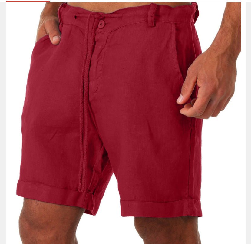 Mens Sports Running Fitness Shorts Solid-Color Casual Pants With Drawstring / Pantaloncini sportivi da uomo per corsa e fitness, tinta unita, casual, con coulisse - FRAMOShopabbigliamento uomo FRAMOShopWine Red2XLCJYD295229554BY