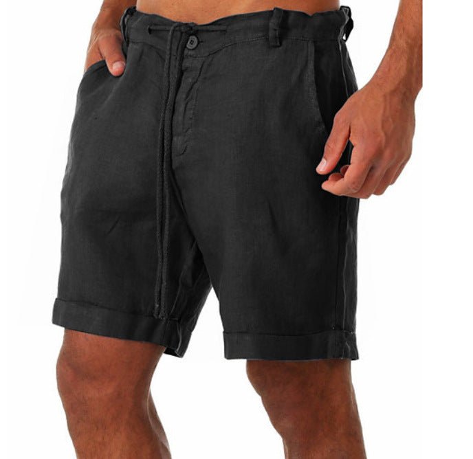 Mens Sports Running Fitness Shorts Solid-Color Casual Pants With Drawstring / Pantaloncini sportivi da uomo per corsa e fitness, tinta unita, casual, con coulisse - FRAMOShopabbigliamento uomo FRAMOShopBlack2XLCJYD295229540NM