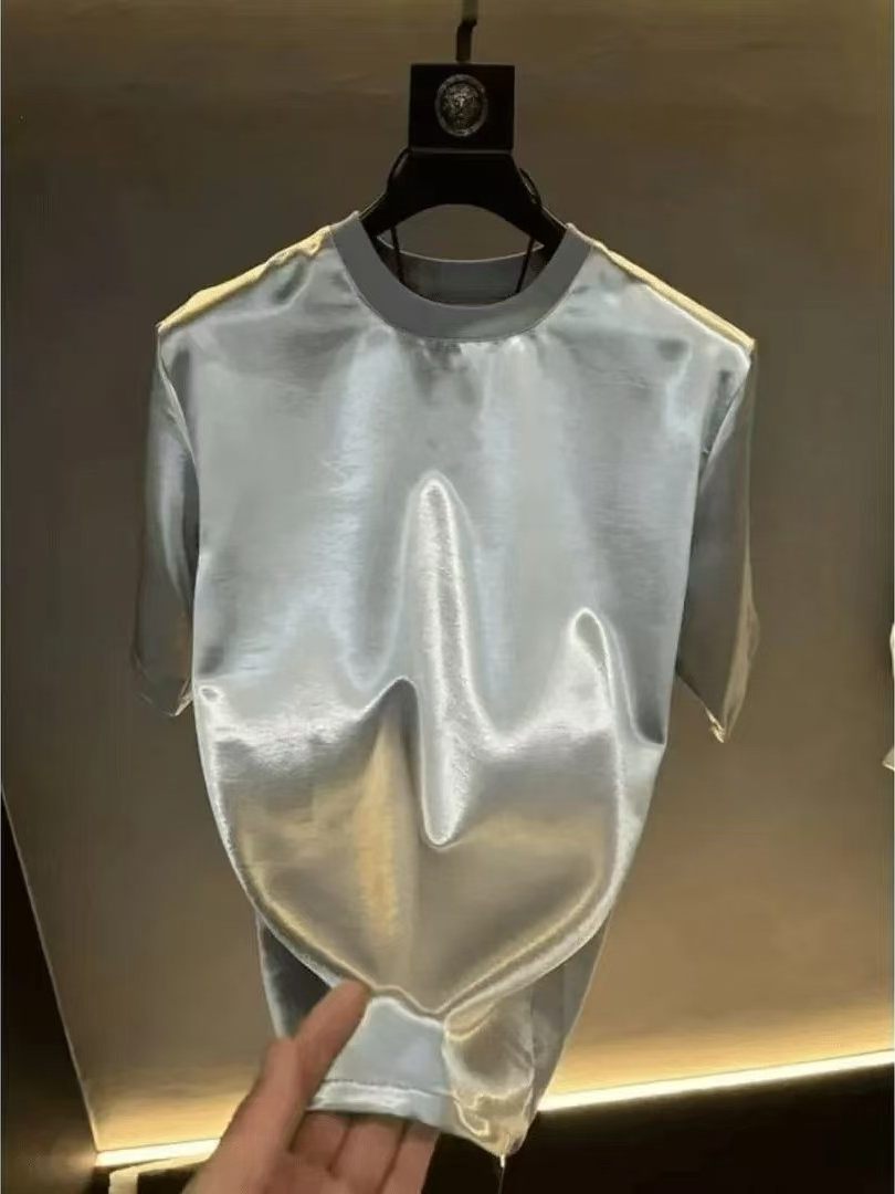 New Round-neck Mens Short-sleeve Casual Fashion Top / Nuova maglia da uomo a maniche corte con scollo rotondo, casual e alla moda - FRAMOShopabbigliamento uomo FRAMOShopGrey2XLCJYH295533714NM