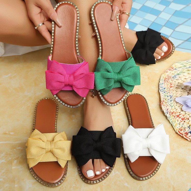 Plus-size Bow-tie Slippers Womens Colorful / Pantofole con papillon taglie forti da donna colorate - FRAMOShopcalzature donna FRAMOShopBlack36CJNS297635101AZ
