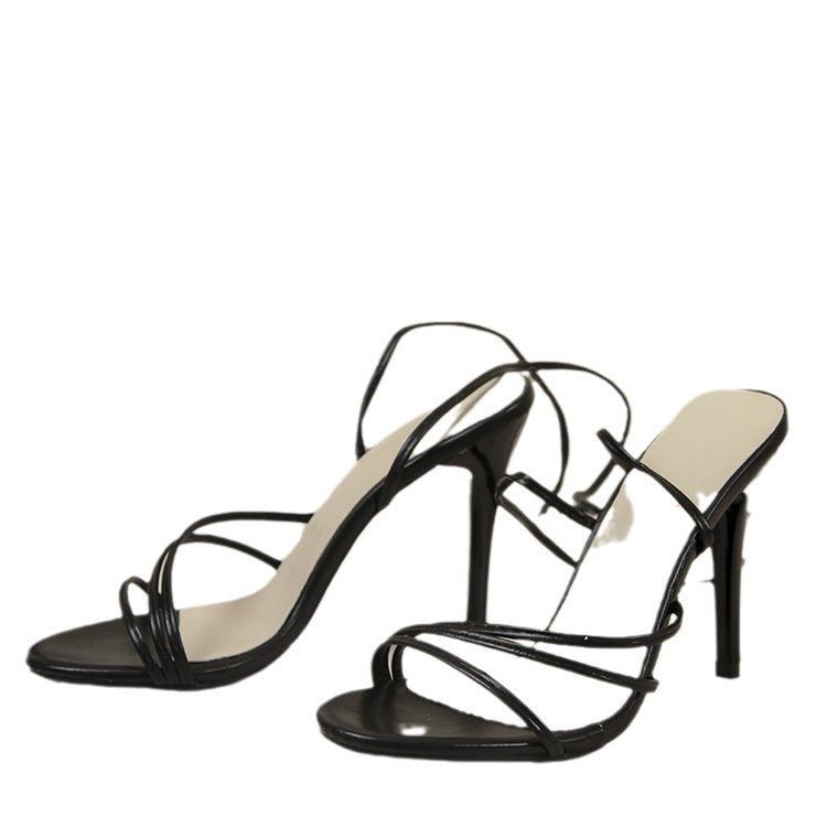 Sexy Round Toe Strap Stiletto Heel High Heels / Sandali con tacco a spillo e cinturino sulla punta, sexy e provocanti. - FRAMOShopcalzature donna FRAMOShopBlack35CJYD243993001AZ